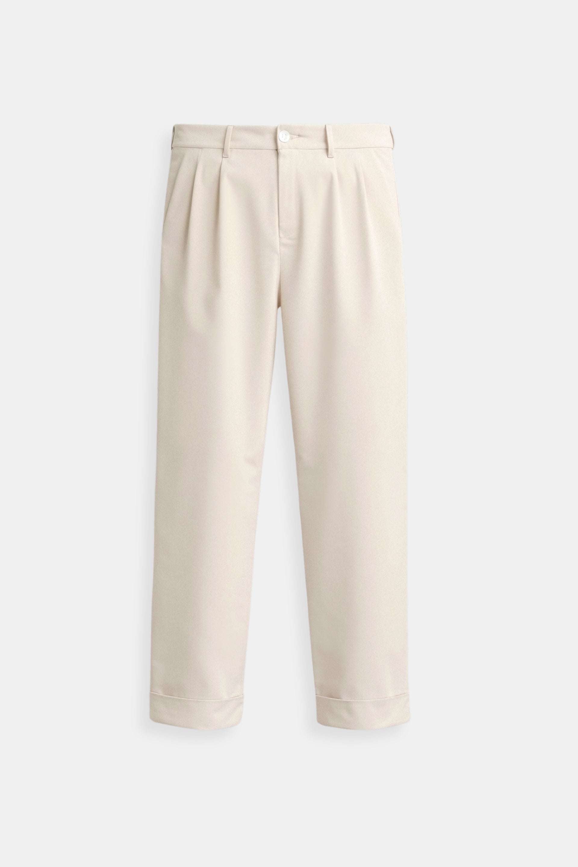 Casual High Waist Solid Button Straight Leg Pants