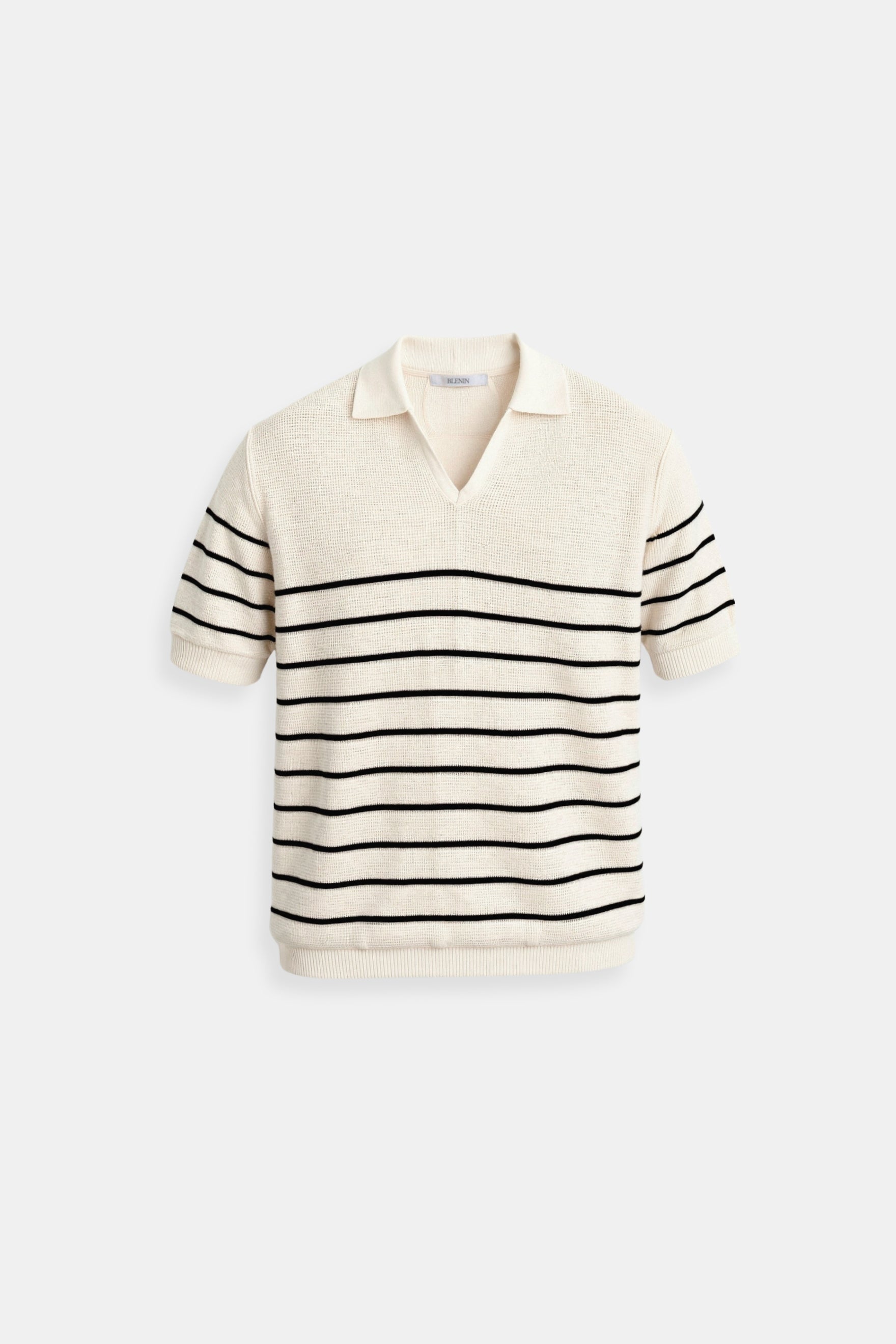 Casual Short Sleeve Knitted High Stretch Polo T-Shirt