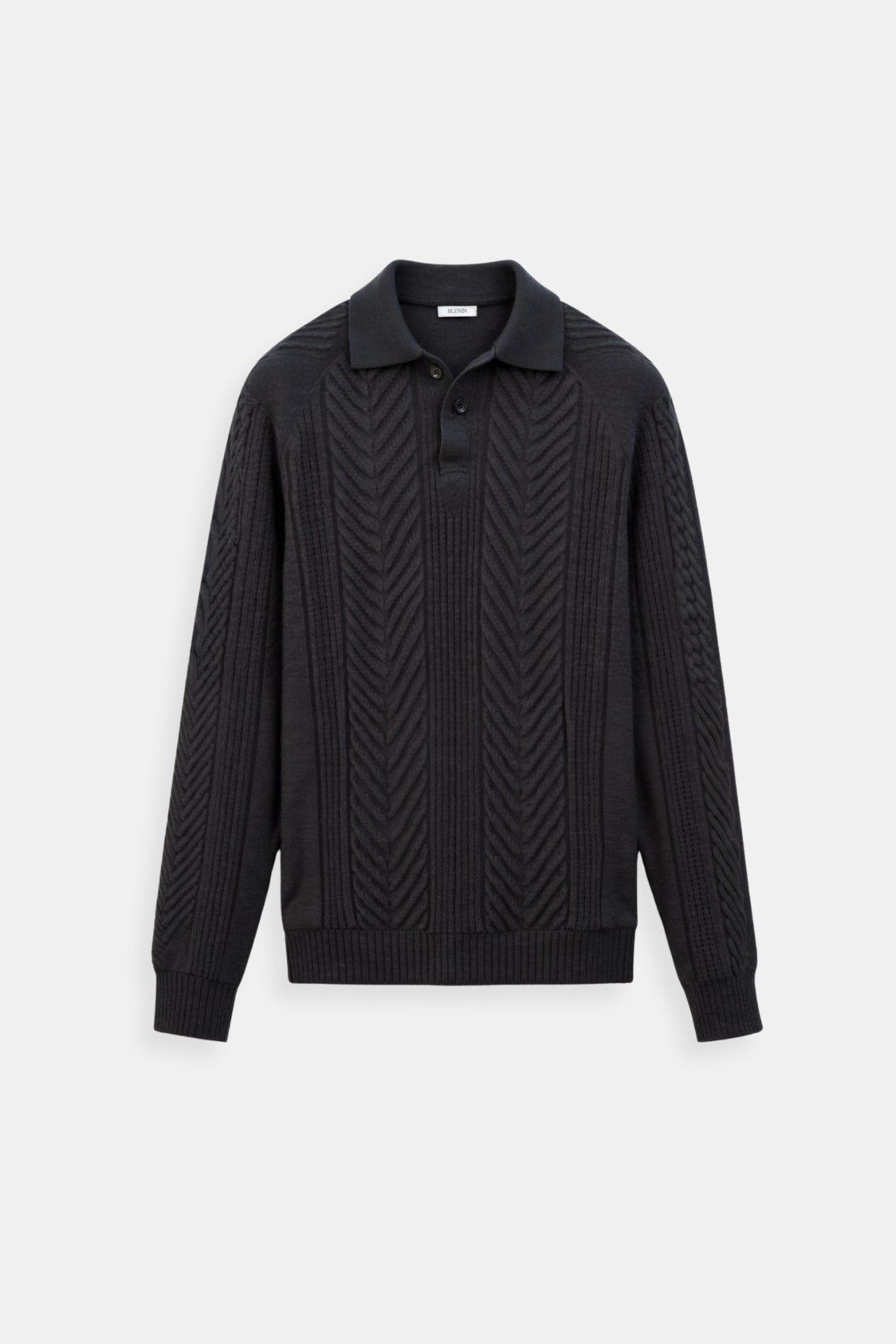 Men's Retro Solid Color Textured Knit Long Sleeve Golf Sweater