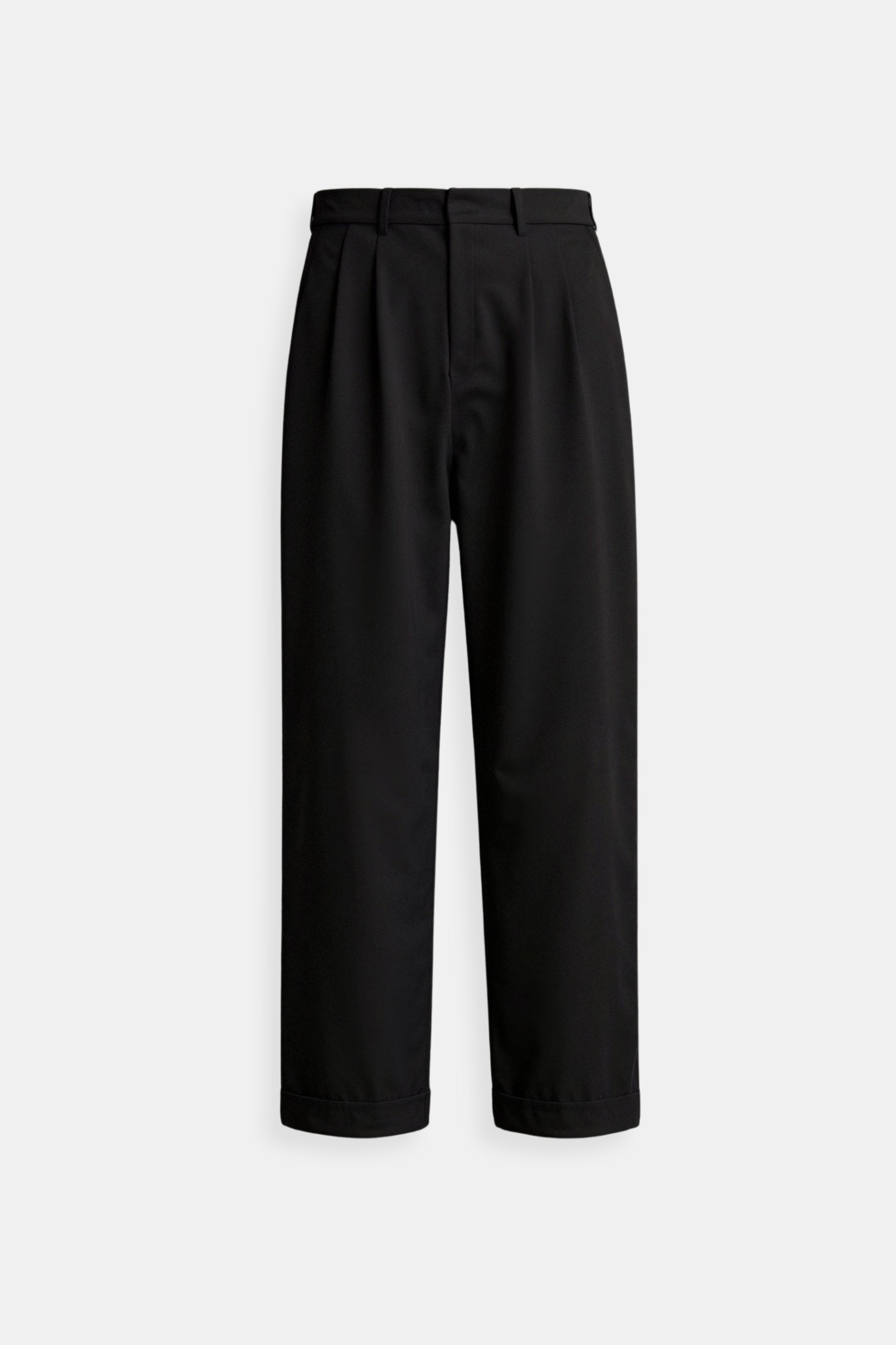 Casual High Waist Solid Button Straight Leg Pants