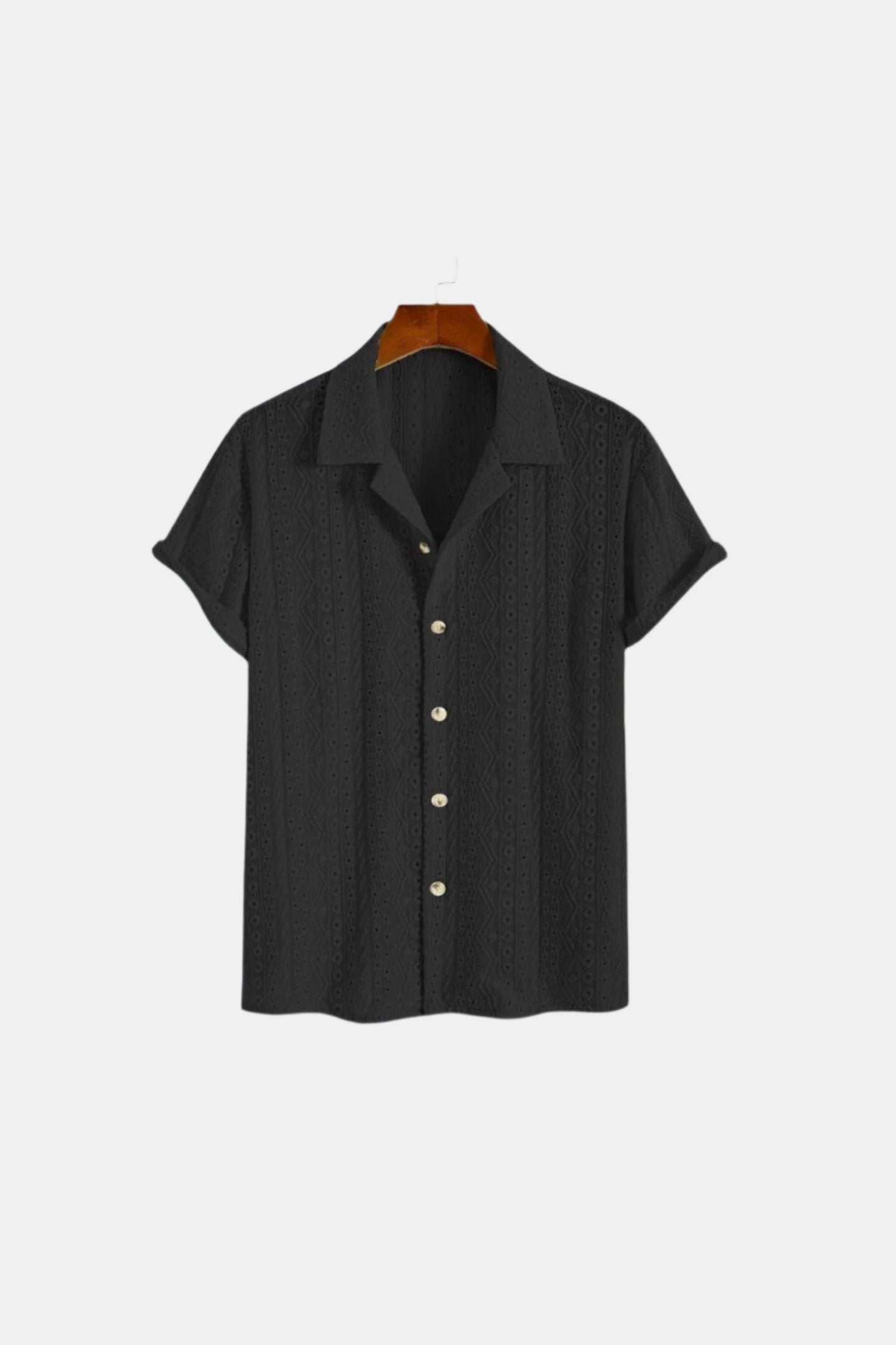 Patterned Classic Knitted Elegant Summer Polo Shirt