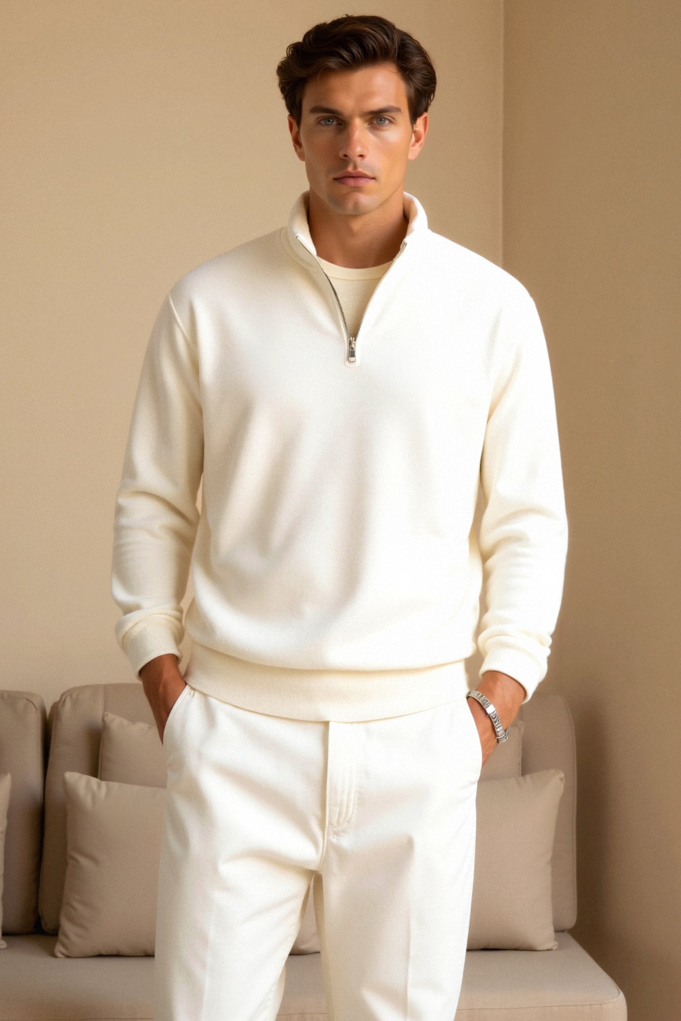 Casual Quater Zip Hoodie