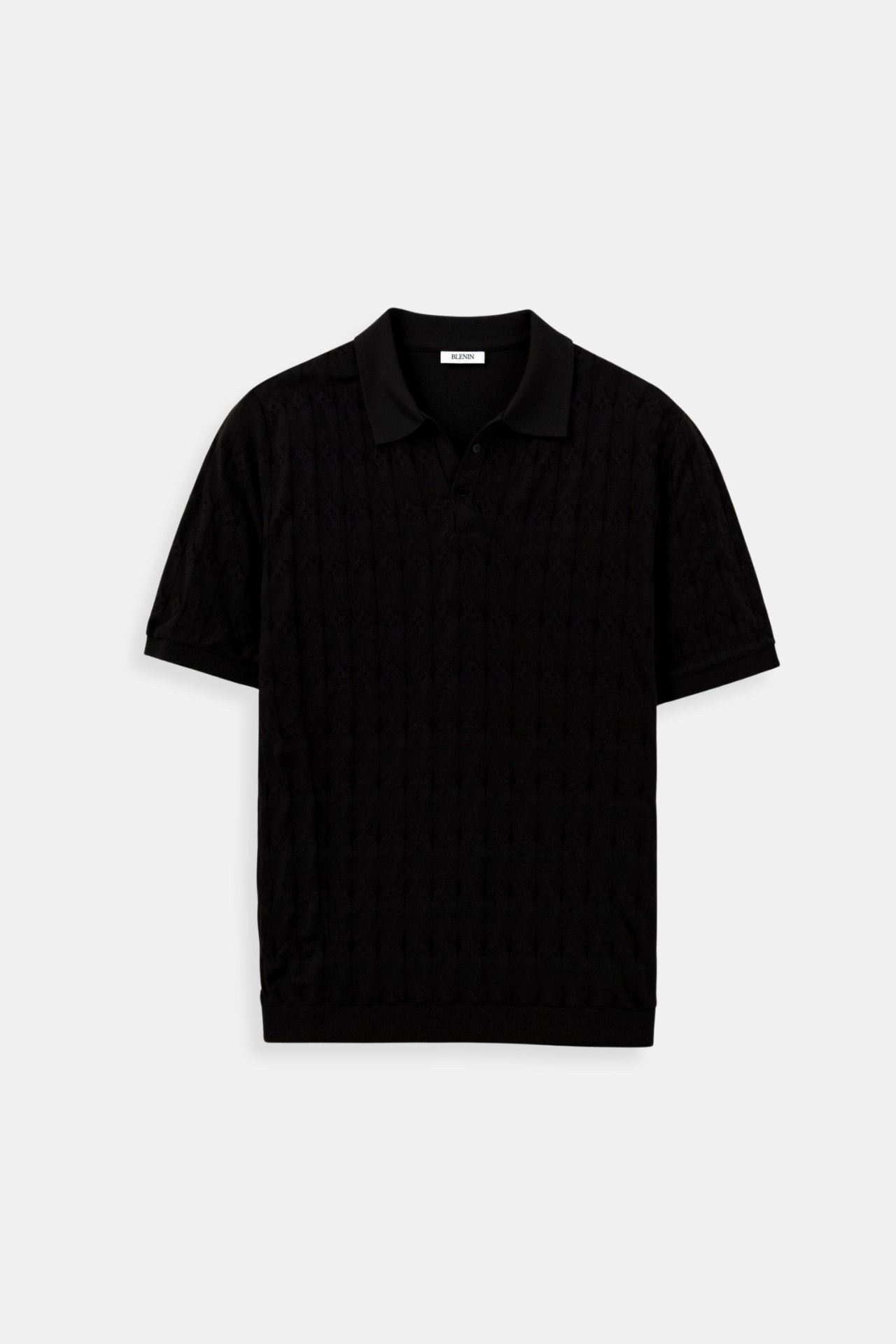 Premium V-Neck Cable Knit Polo T-Shirt