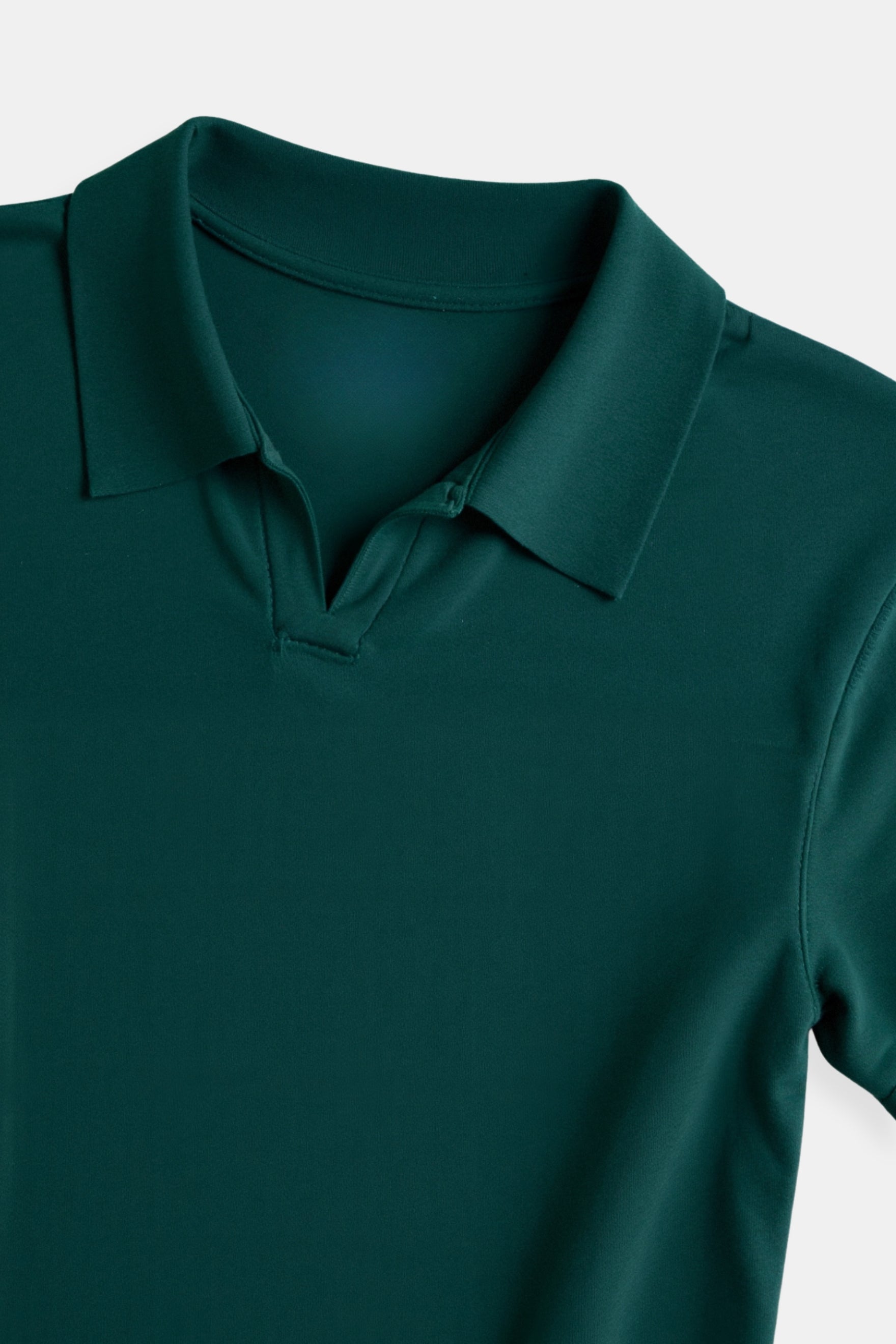 Classic Casual Solid Color Collared Reeve Colar T-Shirt