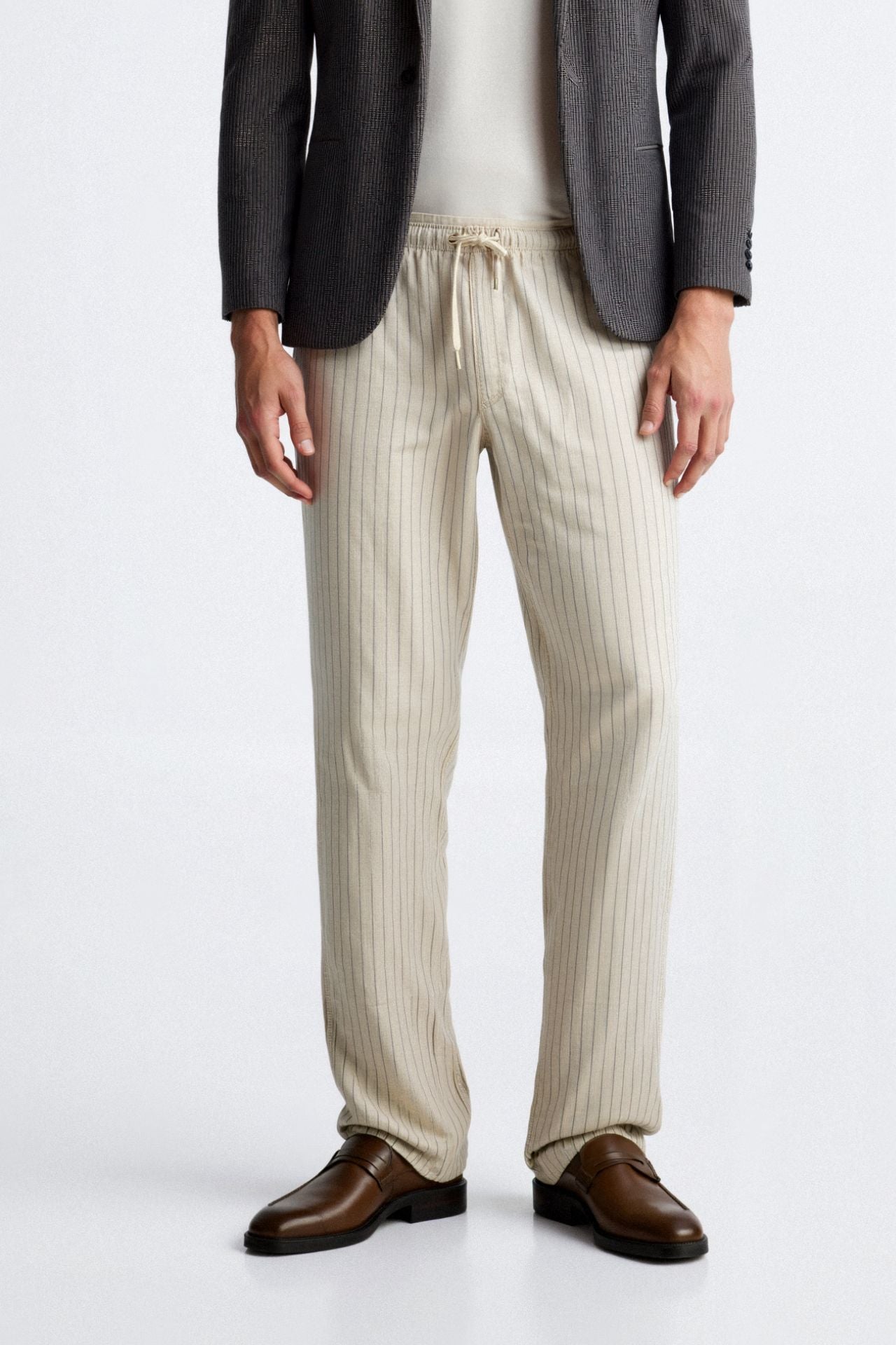 Breathable Solid Drawstring Linen Pants