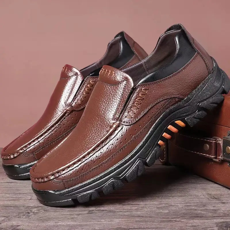 Men's Hand-Sewn Composite toe Cowhide Shoes Casual Shoes