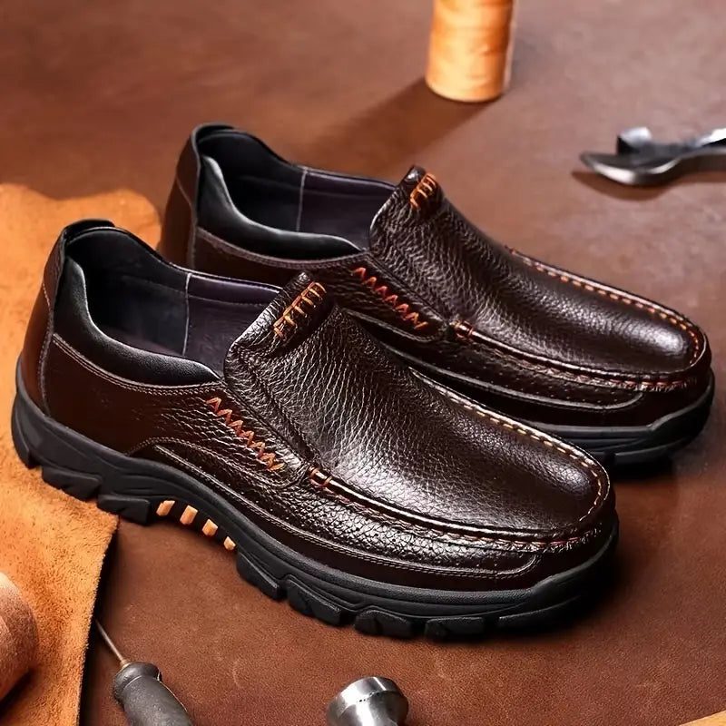 Men's Hand-Sewn Composite toe Cowhide Shoes Casual Shoes