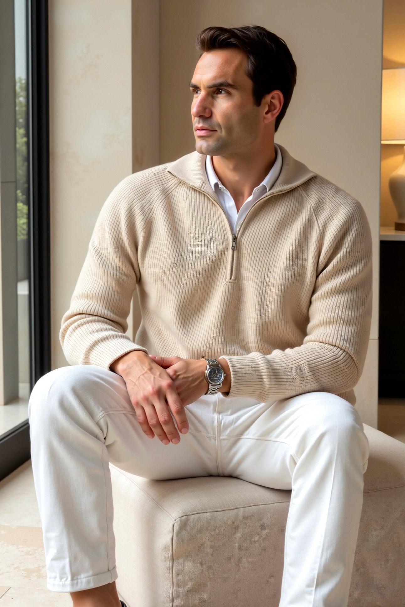 Men's Solid Thick Elegant Knitted Sweater