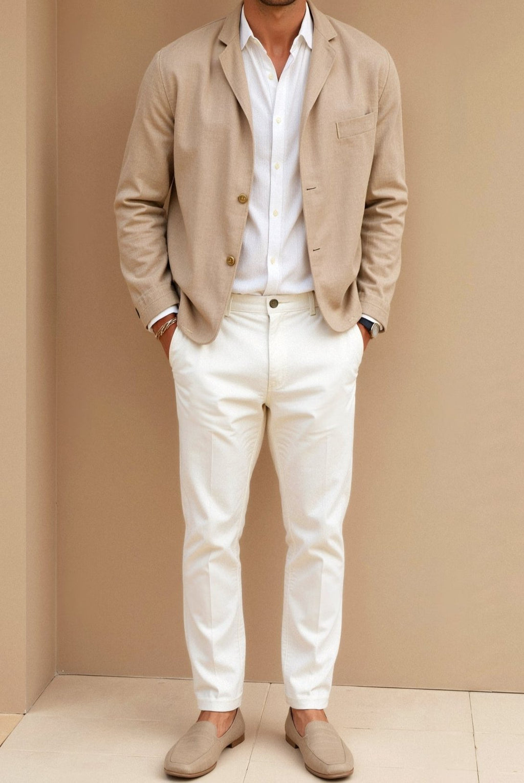 Men's Casual Versatile Suit Jacket with Suit Collar