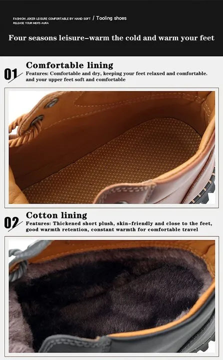 Men's Hand-Sewn Composite toe Cowhide Shoes Casual Shoes