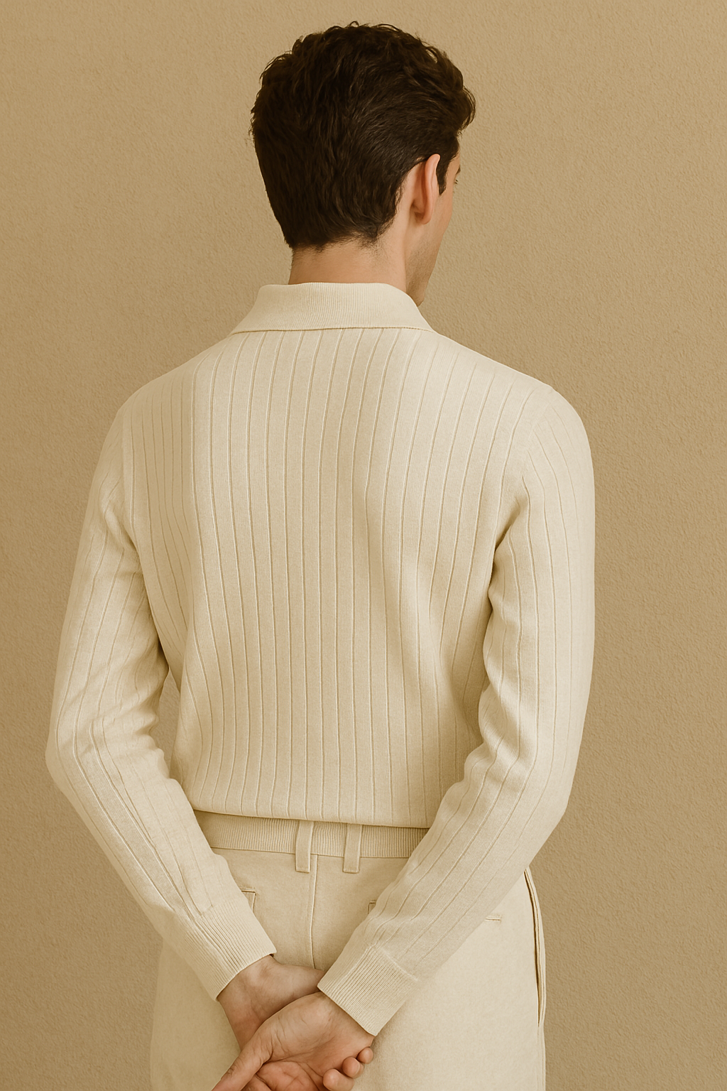 Striped Long Sleeve Polo T-Shirt